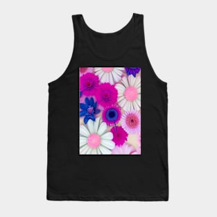 STUNNING PINK AND PURPLE AND WHITE FLORAL PRINT Tank Top